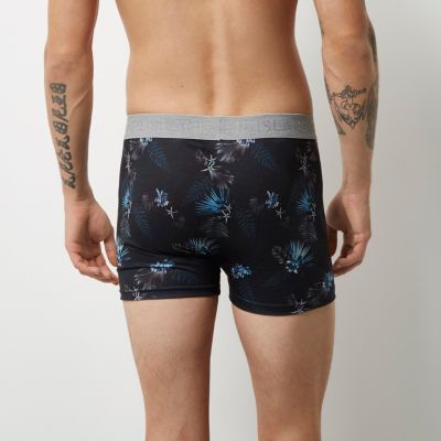 Blue Hawaii print hipster boxers pack